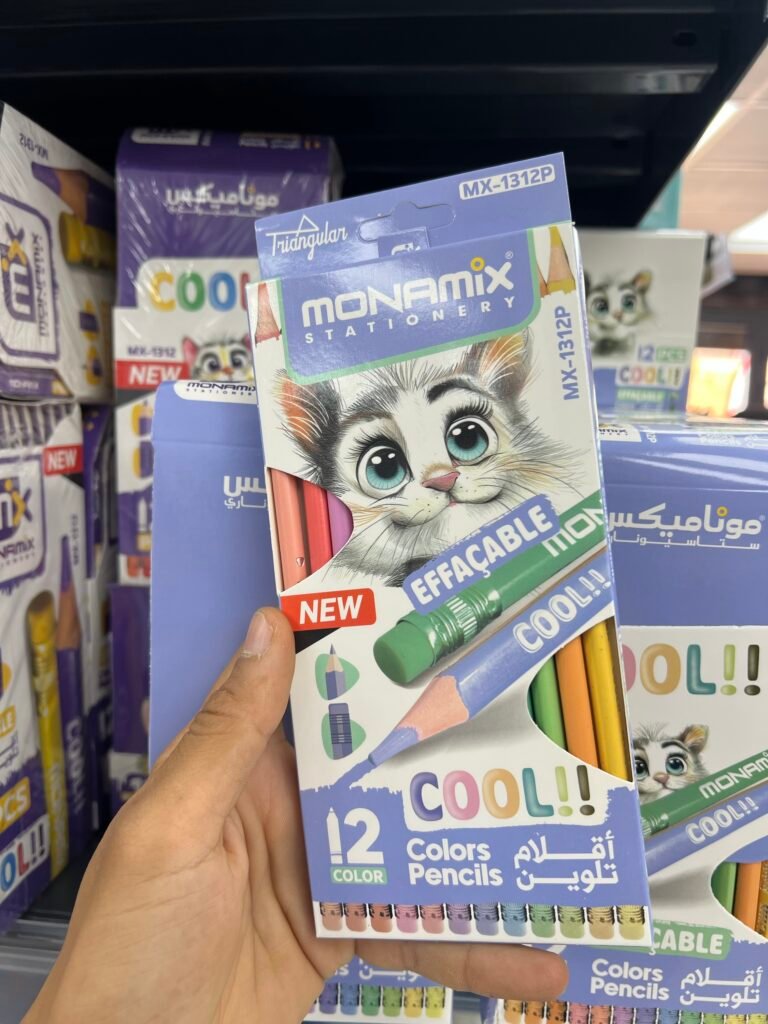 ألوان 12 طويل بالممحاة